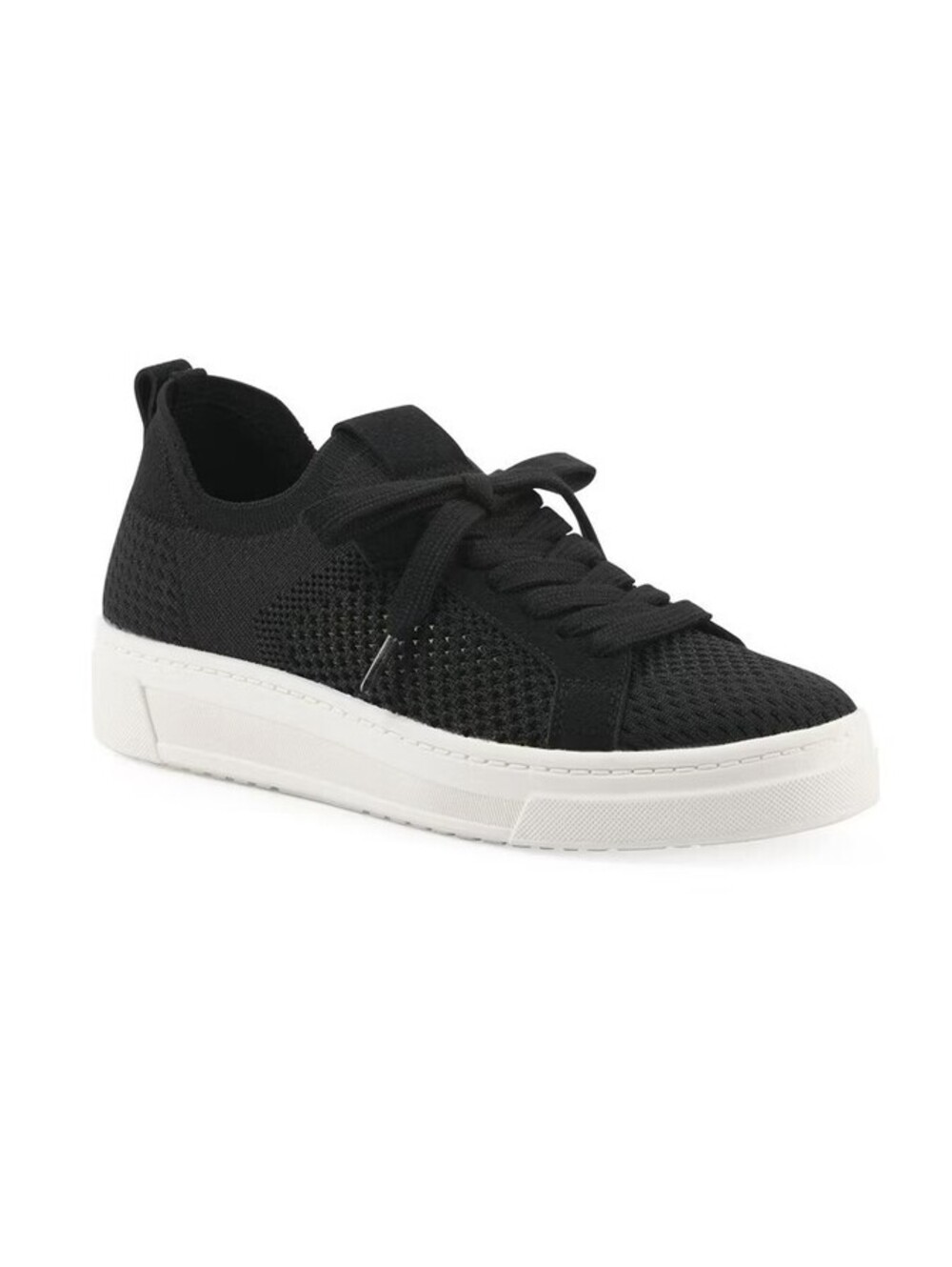 White Mountain Women's Lightweight Knit Lace-up Sneaker BLACK Size 8 NO BOX